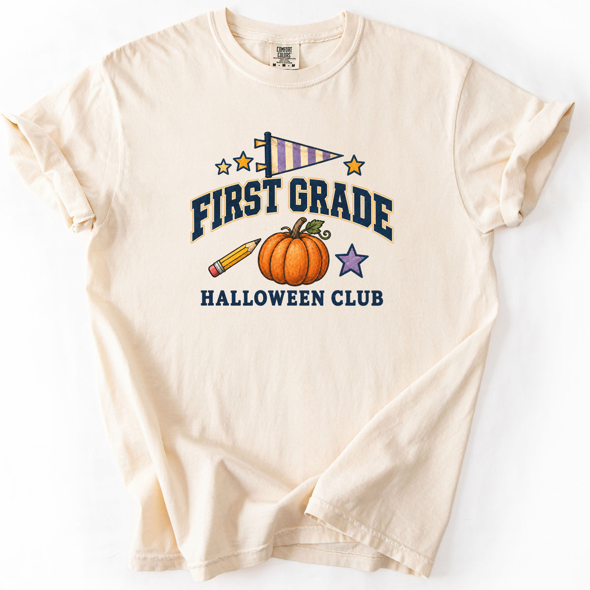 First Grade Halloween Club Tee in Ivory