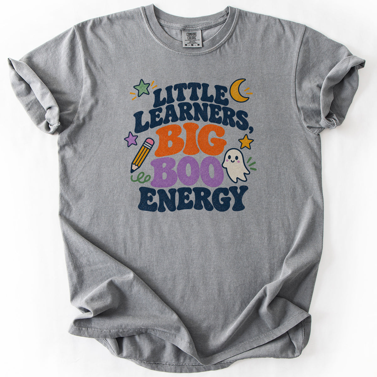 Little Learners Big Boo Energy Tee in Grey