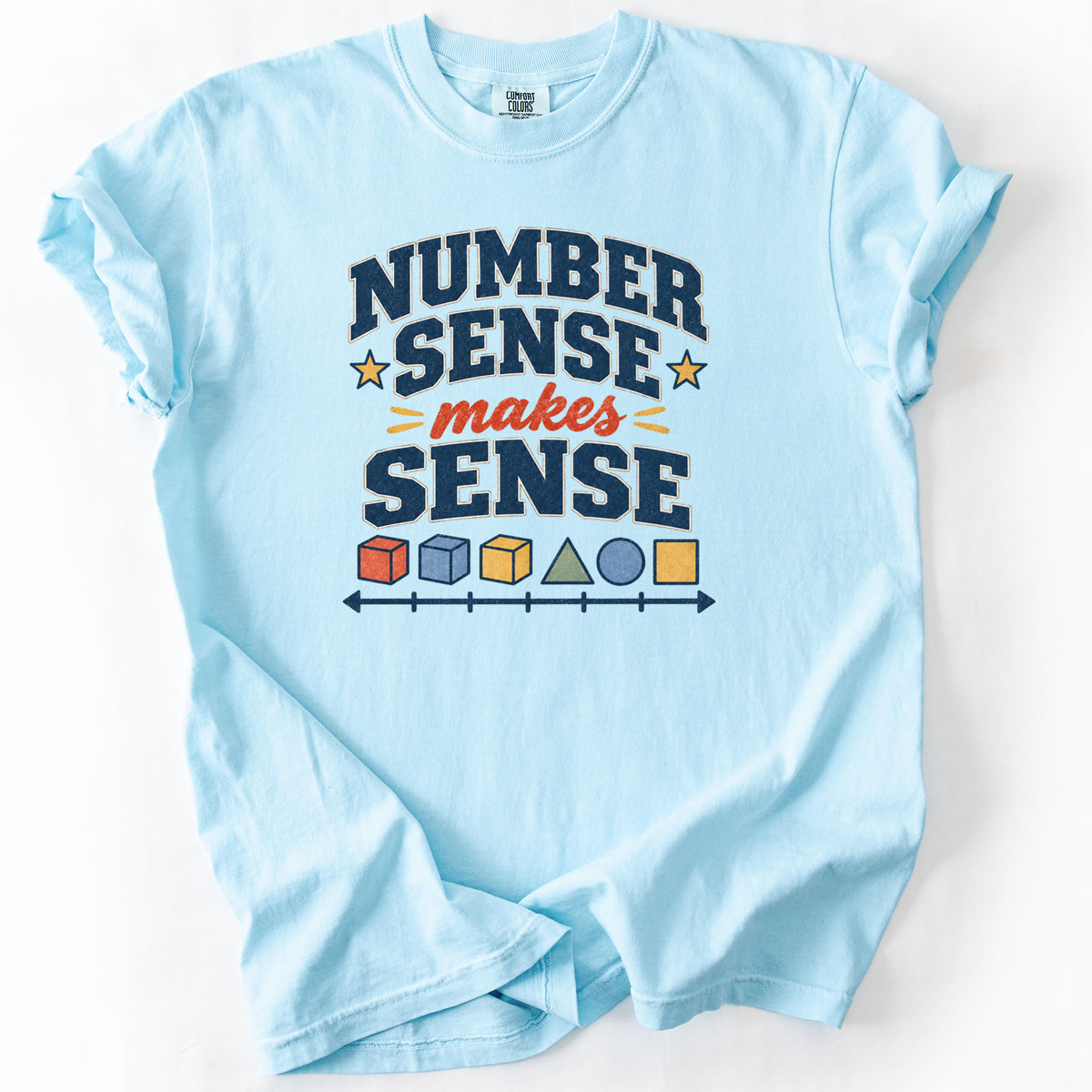 Number Sense Makes Sense Tee in Chambray