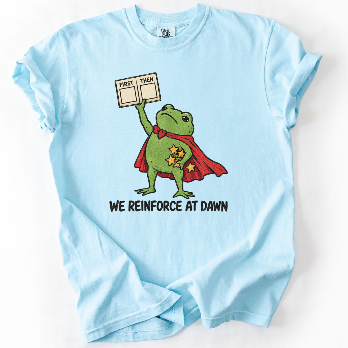 We Reinforce At Dawn Tee in Chambray