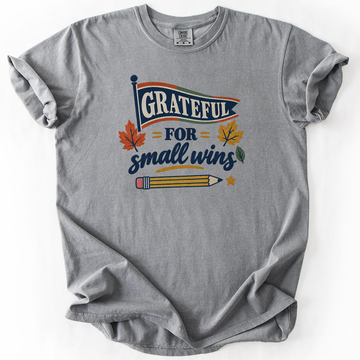 Grateful For Small Wins Tee in Grey