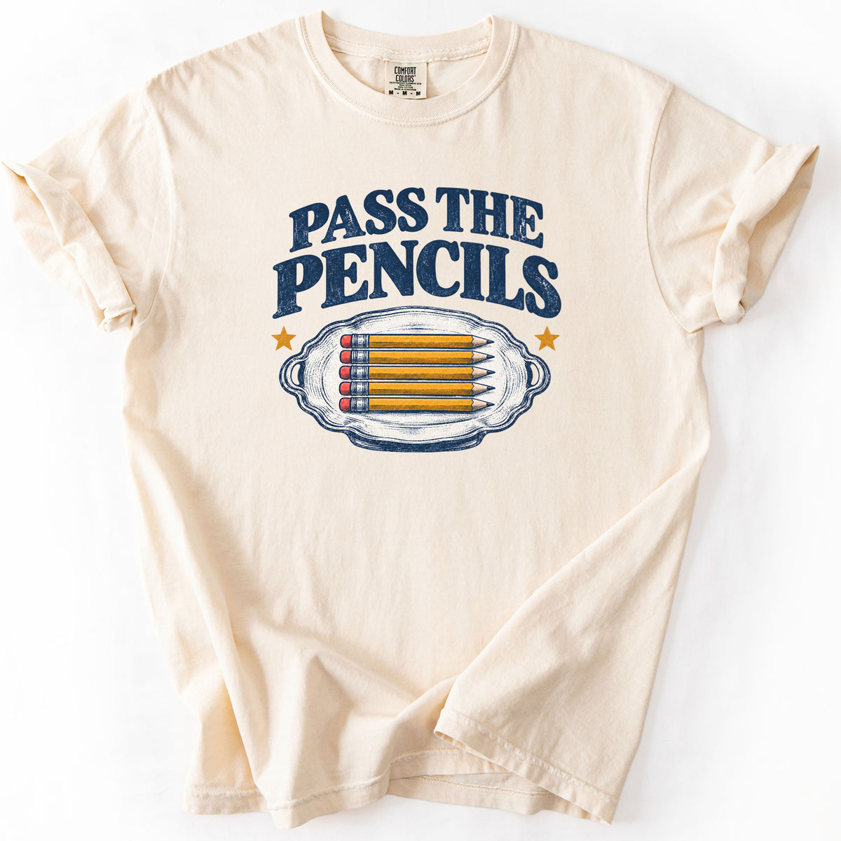 Pass The Pencils Tee in Ivory