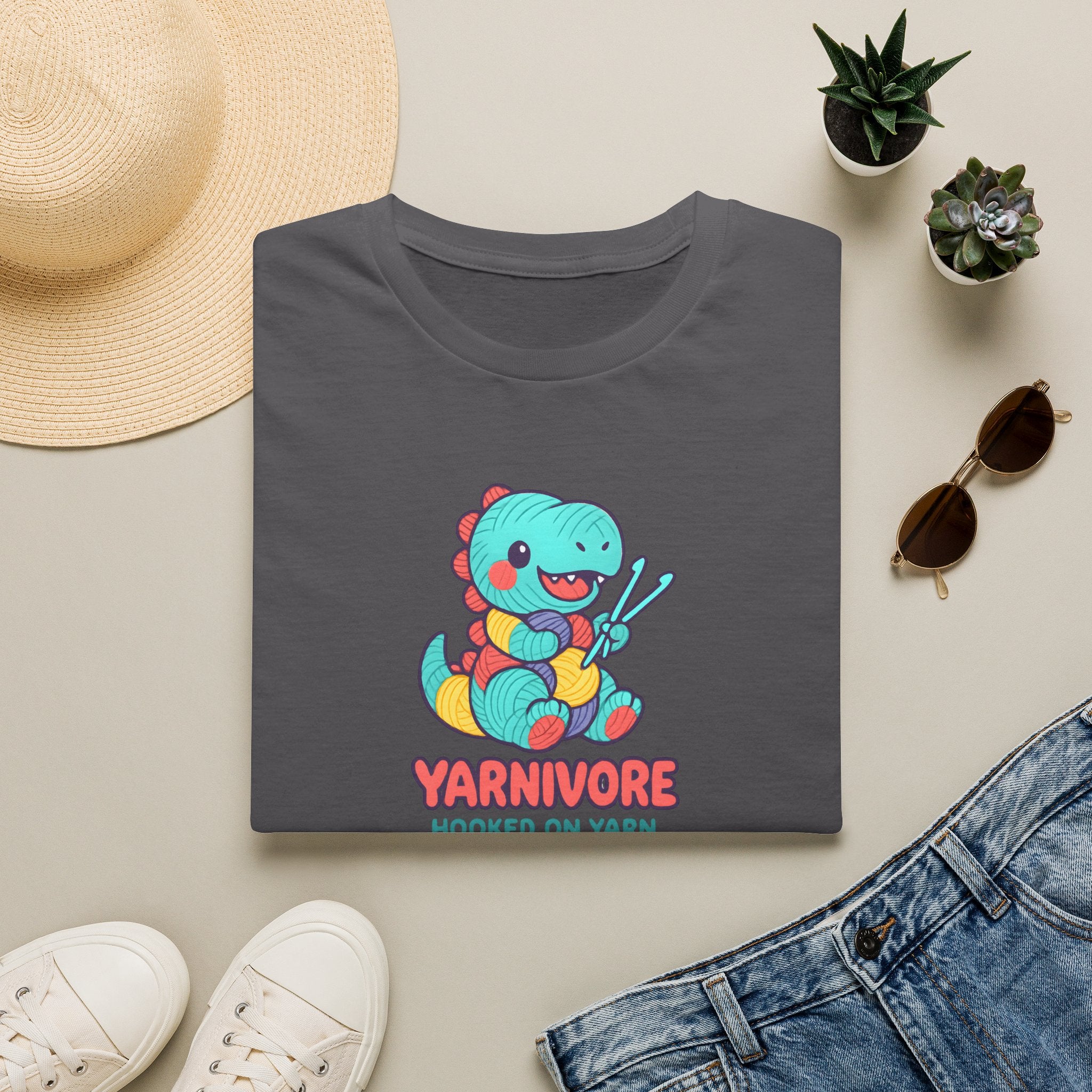 Yarnivore Knitting Dinosaur T-Shirt