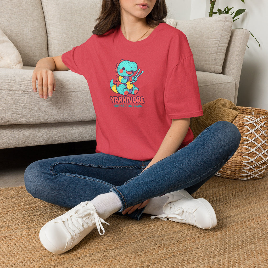 Yarnivore Knitting Dinosaur T-Shirt