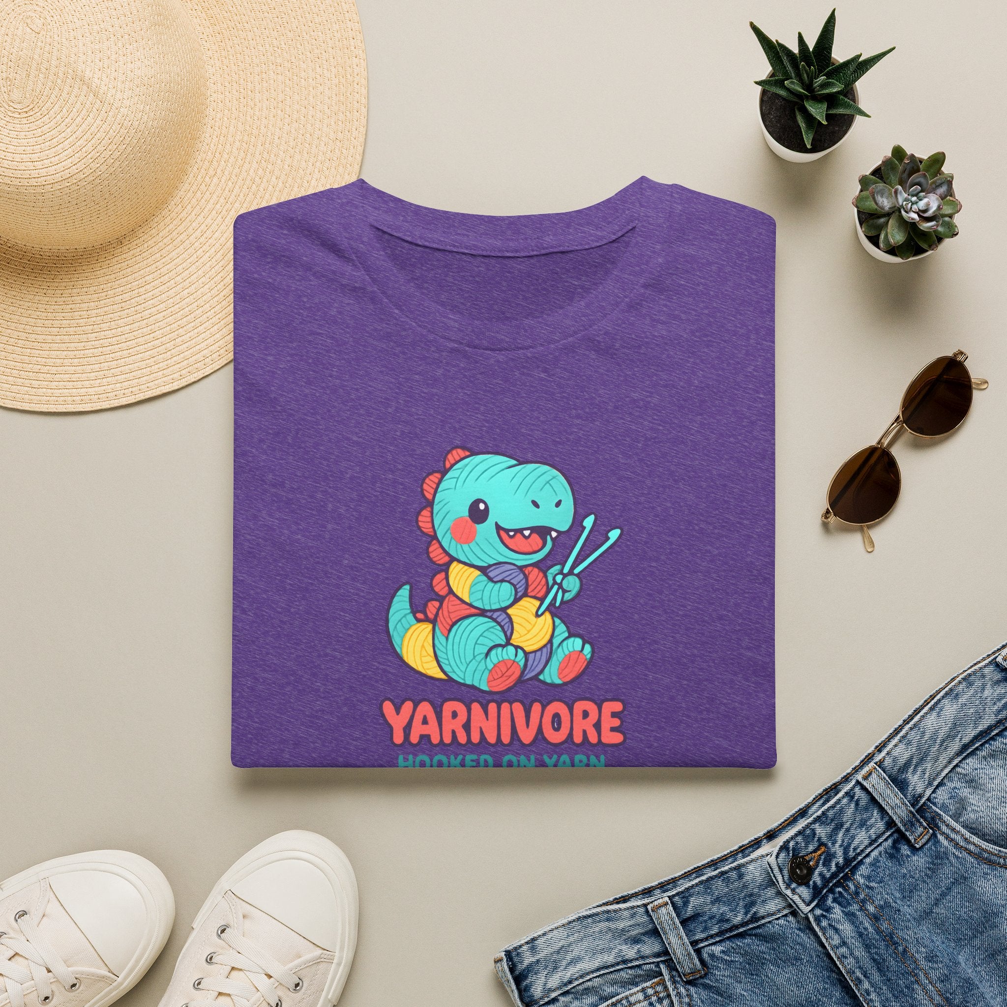 Yarnivore Knitting Dinosaur T-Shirt