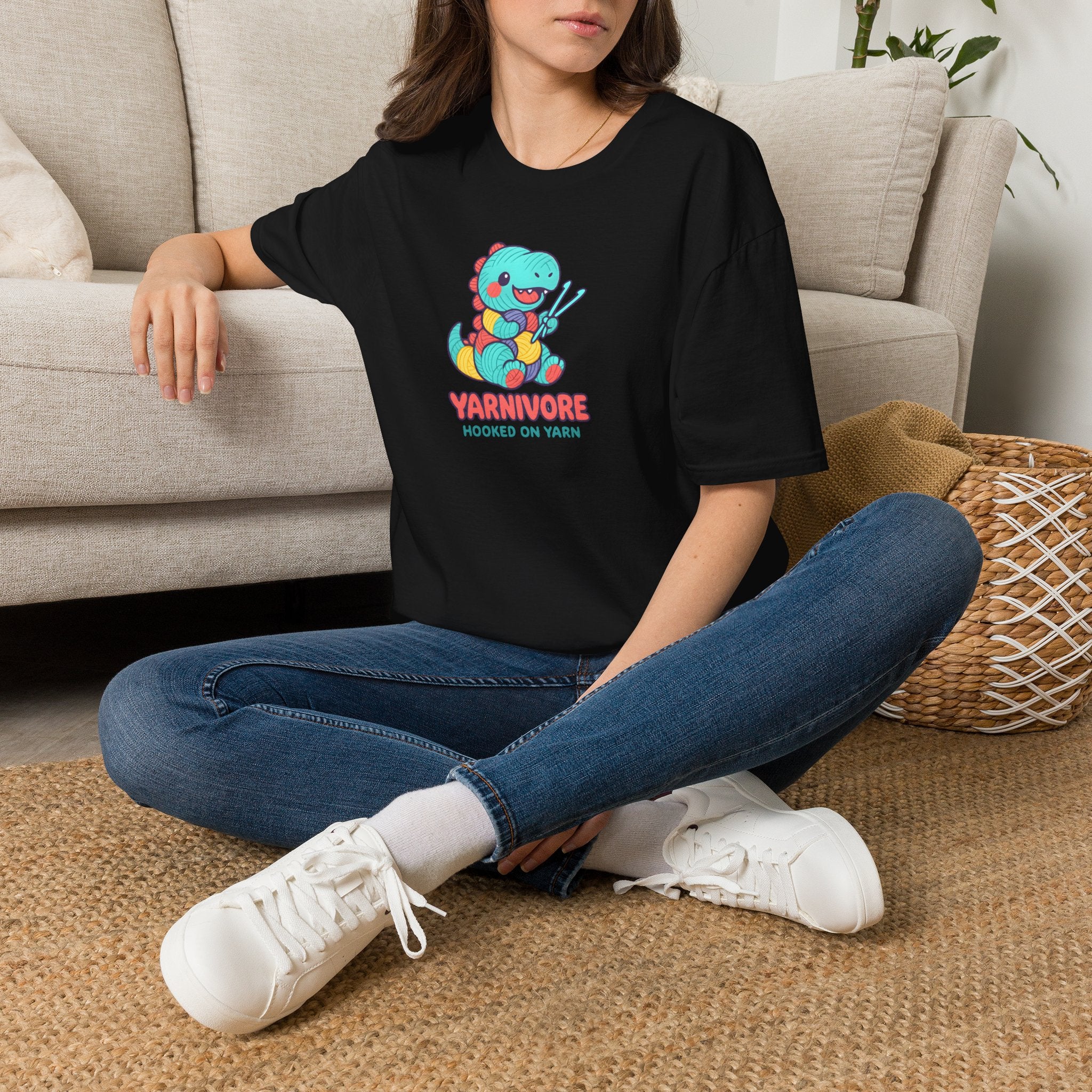 Yarnivore Knitting Dinosaur T-Shirt