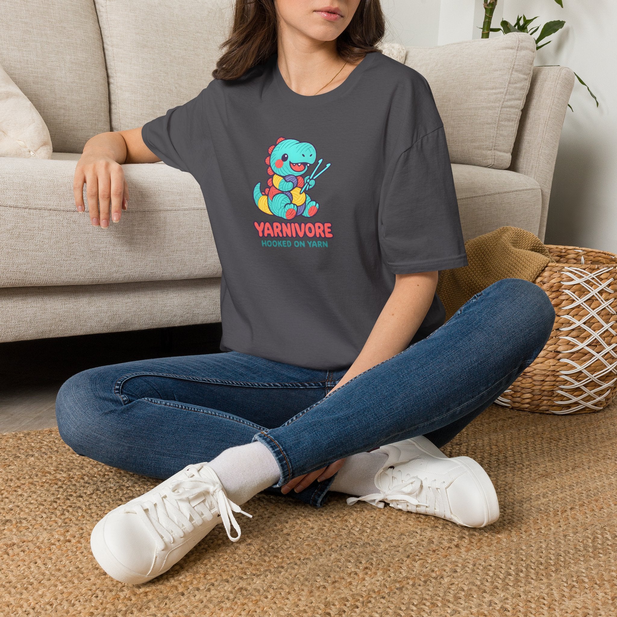 Yarnivore Knitting Dinosaur T-Shirt