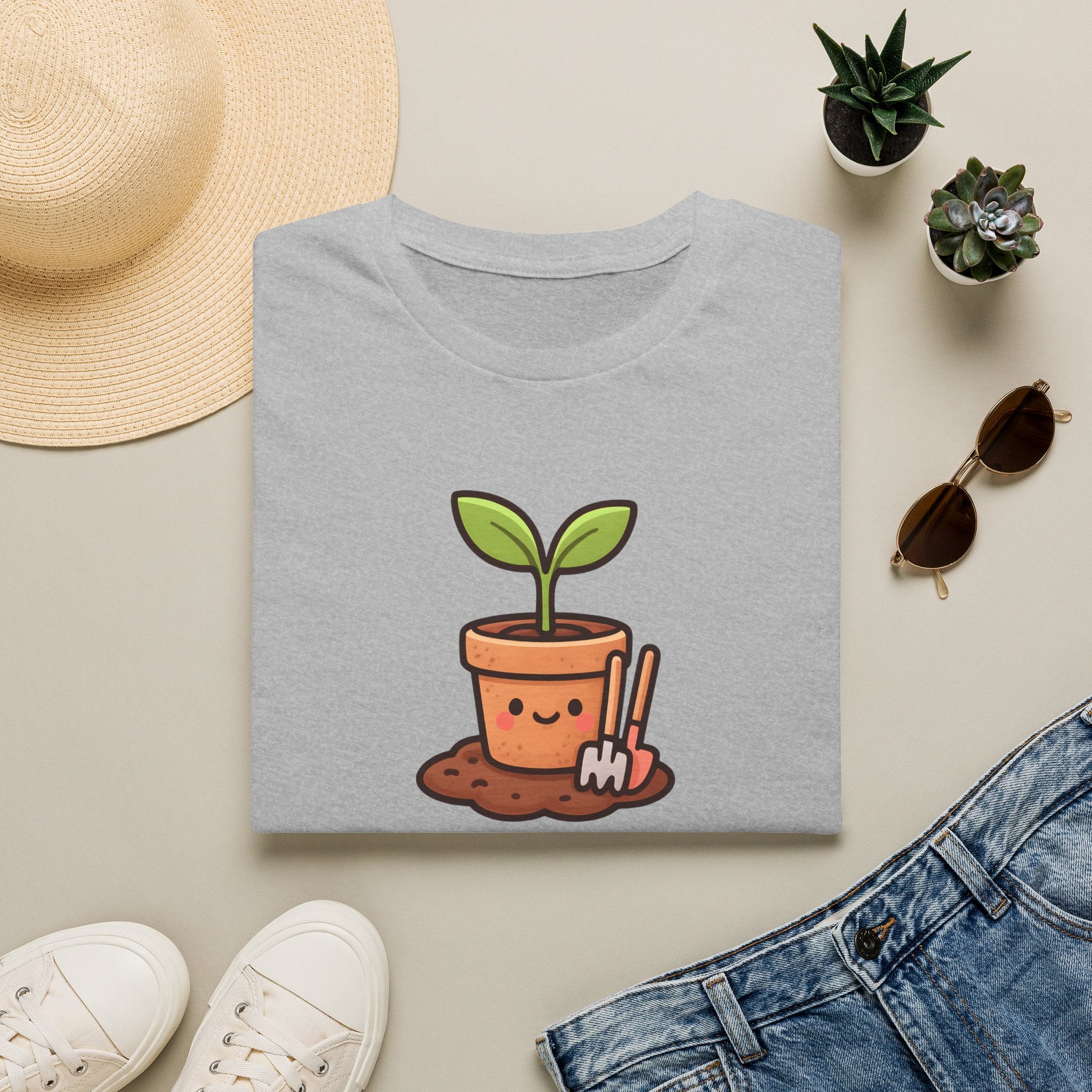 Smiling Plant in Pot T-Shirt