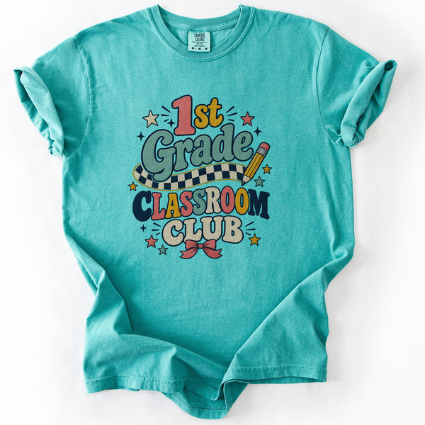 First Grade Classroom Club Tee in Seafoam