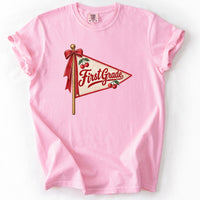 First Grade Cherry Pennant Tee in Blossom