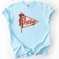 First Grade Cherry Pennant Tee in Chambray