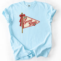 Second Grade Cherry Pennant Tee in Chambray
