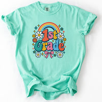 First Grade Groovy Rainbow Tee in Island Reef