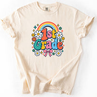 First Grade Groovy Rainbow Tee in Ivory