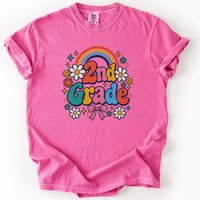Second Grade Groovy Rainbow Tee in Crunchberry
