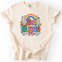 Second Grade Groovy Rainbow Tee in Ivory