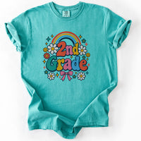 Second Grade Groovy Rainbow Tee in Seafoam