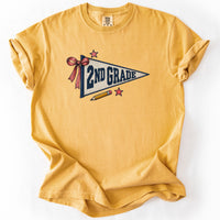 Second Grade Varsity Pennant Tee in Mustard