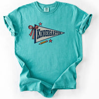 Kindergarten Varsity Pennant Tee in Seafoam