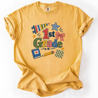 First Grade Patchwork Tee in Mustard