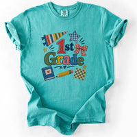First Grade Patchwork Tee in Seafoam