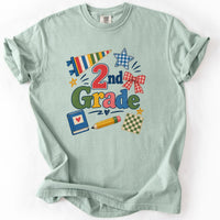 Second Grade Patchwork Tee in Bay