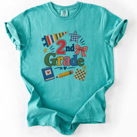 Second Grade Patchwork Tee in Seafoam