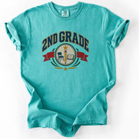 Second Grade Collegiate Crest Tee in Seafoam