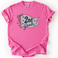 Second Grade Striped Pennant Tee in Crunchberry