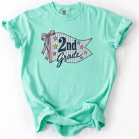 Second Grade Striped Pennant Tee in Island Reef