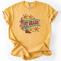 First Grade Western Banner Tee in Mustard
