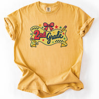 Second Grade Retro Banner Tee in Mustard