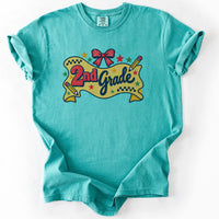 Second Grade Retro Banner Tee in Seafoam