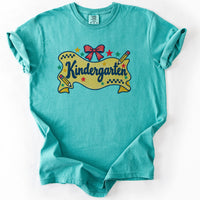 Kindergarten Retro Banner Tee in Seafoam