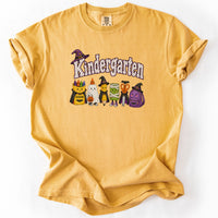 Kindergarten Halloween Supplies Tee in Mustard