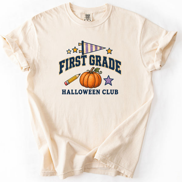 First Grade Halloween Club Tee in Ivory