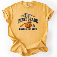 First Grade Halloween Club Tee in Mustard