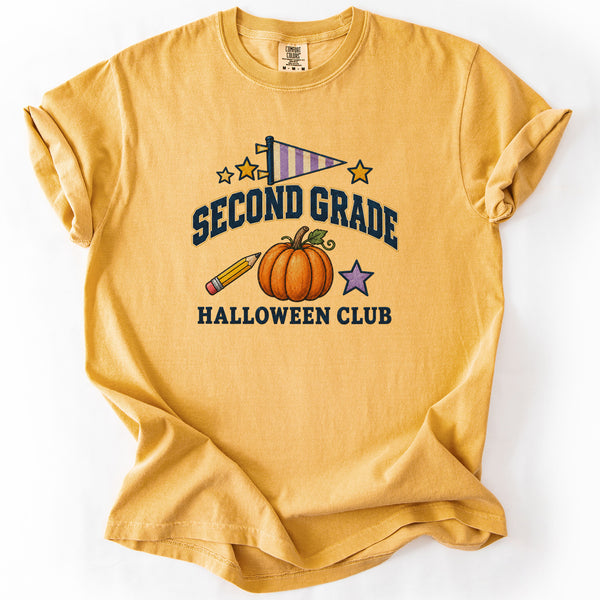 Second Grade Halloween Club Tee in Mustard