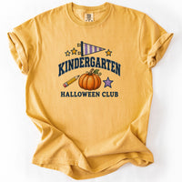 Kindergarten Halloween Club Tee in Mustard