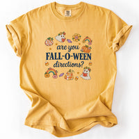 Fall-O-Ween Directions Pastel Tee in Mustard