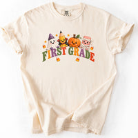 First Grade Halloween Supplies Crew Tee in Ivory
