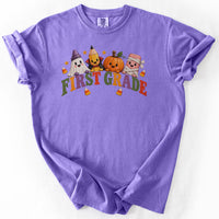 First Grade Halloween Supplies Crew Tee in Violet