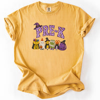 Pre-K Halloween Supplies Tee in Mustard