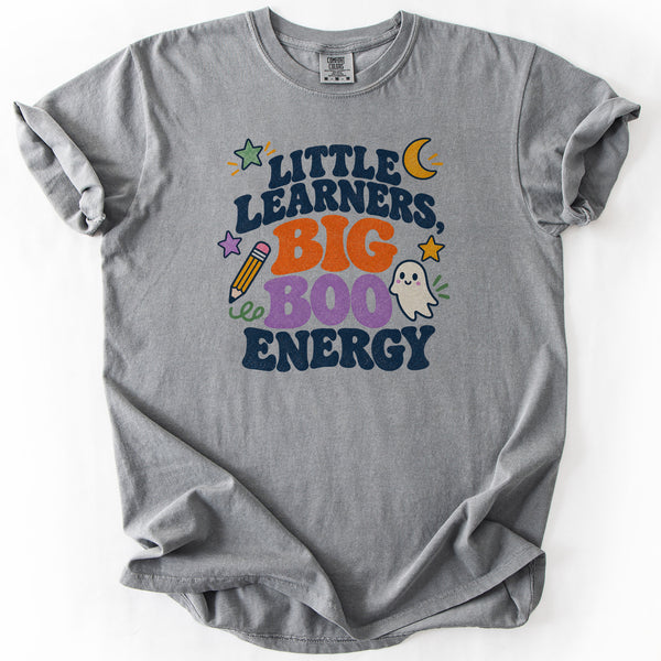 Little Learners Big Boo Energy Tee in Grey
