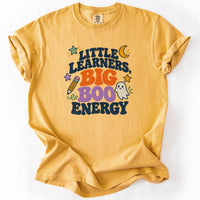 Little Learners Big Boo Energy Tee in Mustard
