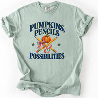Pumpkins Pencils and Possibilities Tee in Bay
