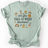 Are You Fall-O-Ween Directions Tee in Bay