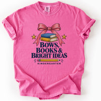 Bows Books and Bright Ideas Kindergarten Tee in Crunchberry