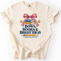 Bows Books and Bright Ideas Kindergarten Tee in Ivory