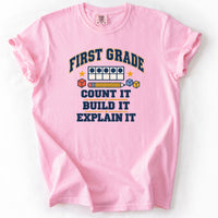 First Grade Count It Build It Explain It Tee in Blossom